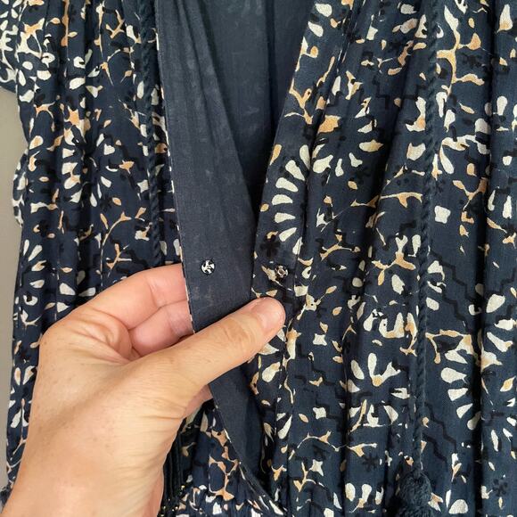 Ulla Johnson Terra Jumpsuit in Azul Size 4 Navy Blue Lightweight Cotton Tassels - Picture 9 of 16